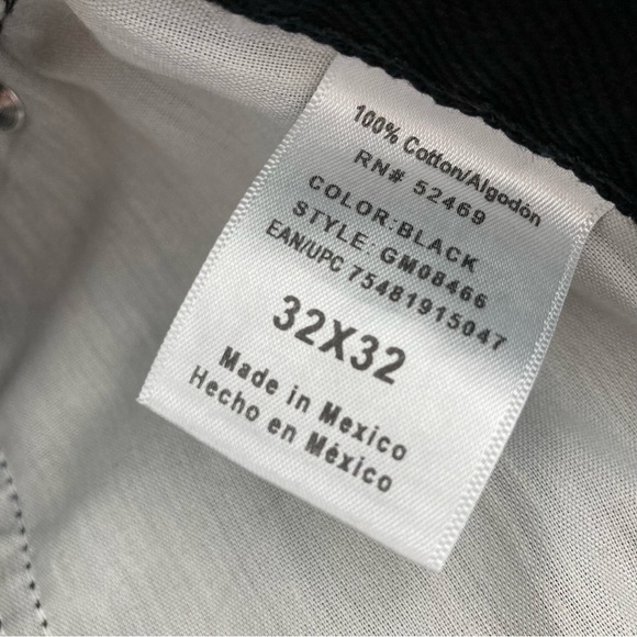 George Black Denim Regular Straight Jean Pants Heavyweight Size 32x32 - Picture 4 of 8